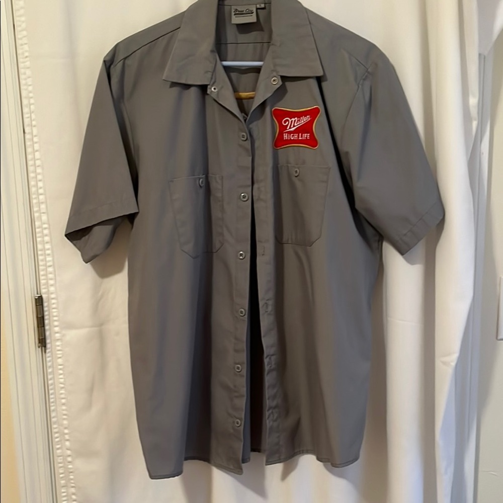 Miller High Life Gray Casual Button Down Shirt